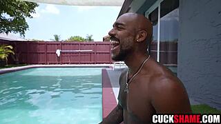Horny wife rides black friend's monster cock now!