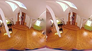 Czech VR 334 busty tattooed babe rides cock POV