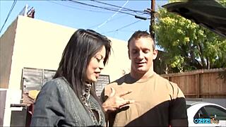 lucky dude licks asian bitch's big clit pussy then fucks her doggystyle hard
