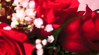 triss-witch fingers her natural tits pussy to orgasm in sweet rose kisses lingerie