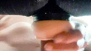 Fleshlight fuck hands-free on couch ends in deep cum