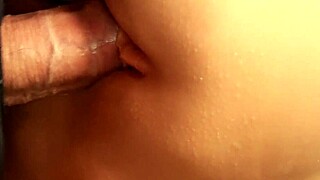 shaved fuck doll's hairless pussy grips tight with lube for double penetration toy fun