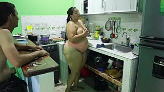 Wife's sister fucked bareback in kitchen rough