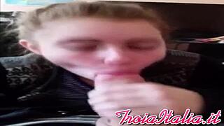 trading roses for her amateur italian girlfriend's deepthroat blowjob tease