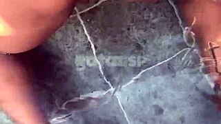 Brazilian blonde wife gets fucked hard post-beach while old cuckold watches bath