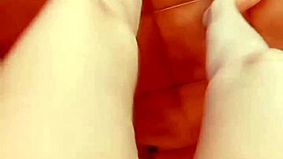 pregnant brunette pussy relaxes slow teasing every inch
