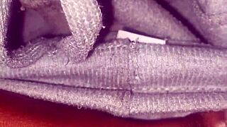 ebony babe's juicy pussy drips wet in bedroom solo foot tease