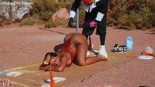 Grandma's Turkey Mishap Leads to Bent-Over Ebony Doggystyle Pounding