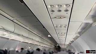 crazy, right? public airplane handjob explodes in risky cumshot