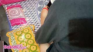 Desi bhabi's big tits and pussy pounded missionary on Christmas with dirty talk