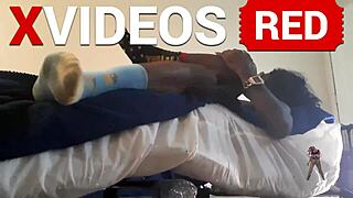 Ebony BBW milf rides cowgirl creampie mature legs spread!