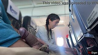 crazy, right? public airplane handjob explodes in risky cumshot