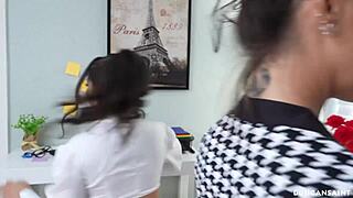 me n other office bimbo we had threesome uh with boss huge cock