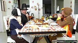 thanksgivin' turned into family fuckfest... uncle daddy bends me over rough then i ride hard cowgirl doggy deepthroat! 😩