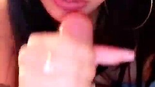 hot spanish girlfriend sucks cock on camera