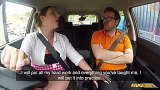 curvy student swallows big load after fake driving lesson 🚗💦🍆