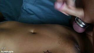 closeup fuck ends with cum glaze on asianipple?