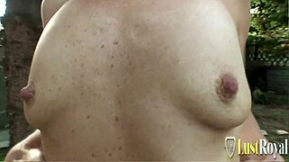 Skinny brunette milf drops to her knees for a blowjob