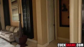 damn, cuck watches his cheating milf wife take sloppy hardcore pounding!