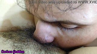 Curious goddess devours the big tasty ass and fucks the hairy pussy