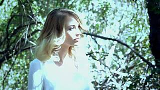Two blonde lesbo girls fucking outdoors