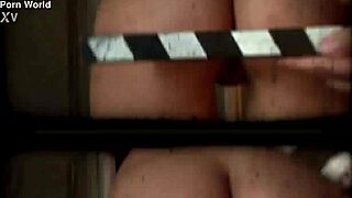 Emilia removes clothes to play with ass