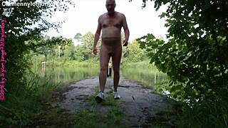 outdoor posing at mittellandkanal with nylon pantyhose fun