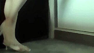 famous sofa test in red lingerie she lay down waiting