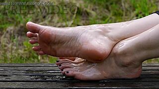 Pretty Oily Female Feet Look So Soft
