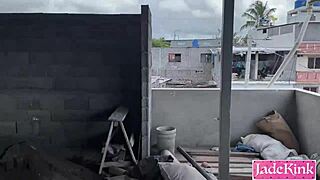 street slut used and fucked on under construction site
