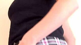 Purefilmstv stunning blonde strips and touches herself on bed