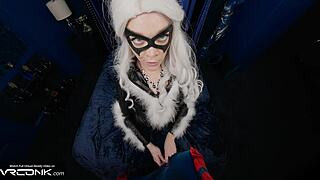 Vr conk flexible black cat sucks spider mans huge cock