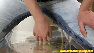 piss fetish babe wets her jeans