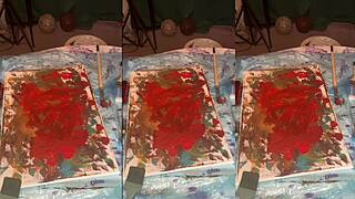 Exploring acrylic art in big eyeglasses asmr style part two