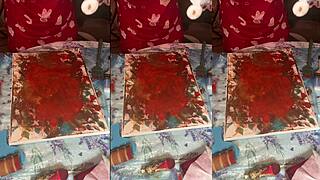 Exploring acrylic art in big eyeglasses asmr style part two