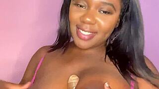 Titjob with oiled huge natural tits