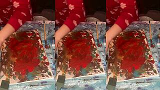 Exploring acrylic art in big eyeglasses asmr style part two