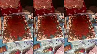 Exploring acrylic art in big eyeglasses asmr style part two