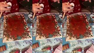 Exploring acrylic art in big eyeglasses asmr style part two