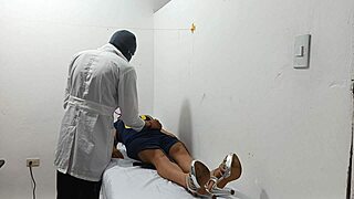 kinky doctor strokes his cock alone in the office
