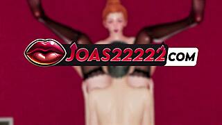 black stockings ginger explodes in squirting hentai orgasm