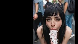 Public whipped cream blowjobs feel so good right now outside