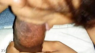 ebony sucks cock in car for cum