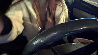 suggestive italian big tits milf flashes while driving in los angeles