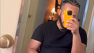 Handsome guy strokes thick cock on facetime