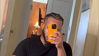 Handsome guy strokes thick cock on facetime