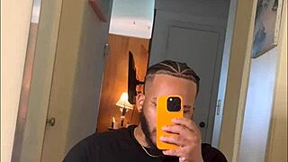 Handsome guy strokes thick cock on facetime