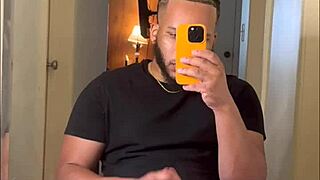 Handsome guy strokes thick cock on facetime