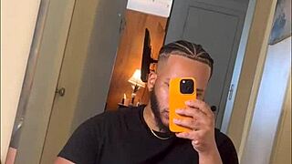 Handsome guy strokes thick cock on facetime
