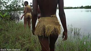 3 native african girls playing with each others pussy